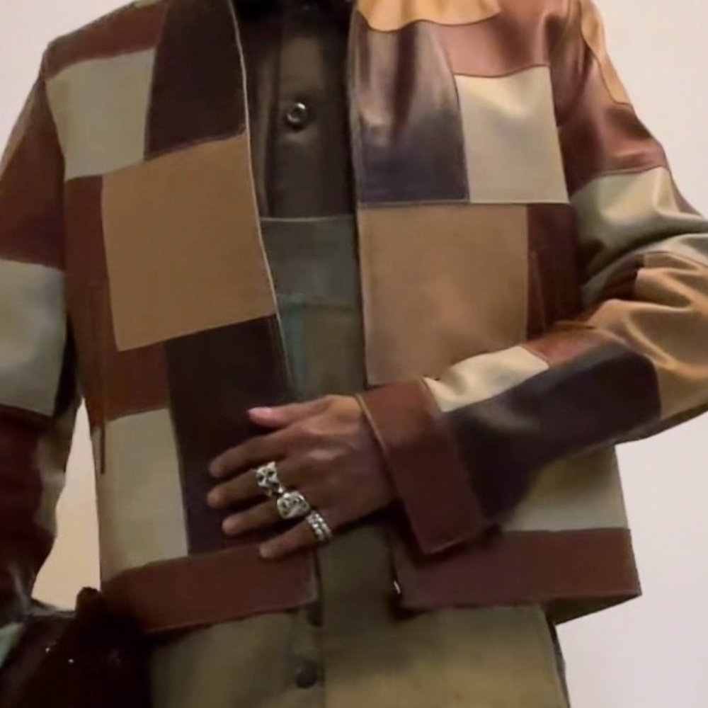 Patchwork Leather Jacket - Picture 12 of 13